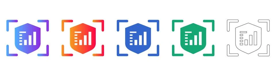 Security Data Protection Icon Collection 스톡 일러스트