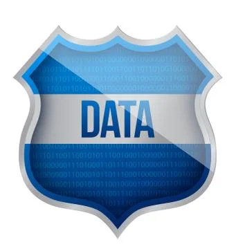 Security data shield illustration design over a white background Illustrazione stock