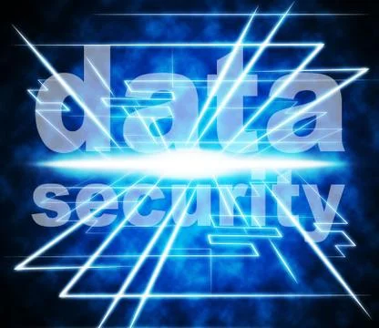 Security data showing protect facts and password Ilustración de archivo