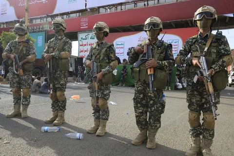 Security deployed as Ashura Day commemorations held in Sana'a, Sanaa, Yemen - 25 Stock Photos