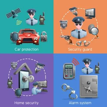 Security Design Concept Set Illustrazione stock
