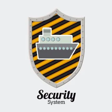 Security design over gray background, vector illustration Ilustração Stock