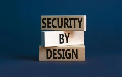 Security by design symbol. Concept words Security by design on wooden blocks  Stock Photos