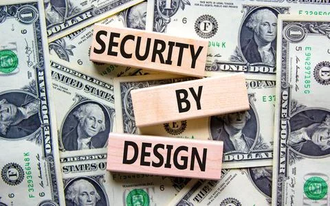 Security by design symbol. Concept words Security by design on wooden blocks  Stock-Fotos