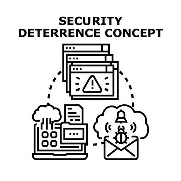 Security deterrence concept preventing cyber threats and data breach Stock Illustration
