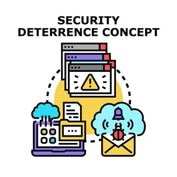 Security deterrence concept preventing cyber threats and data breach Stock Illustration