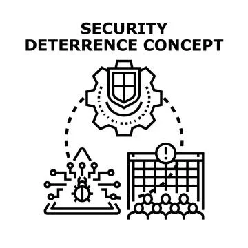 Security deterrence concept protecting system and public Stockillustratie