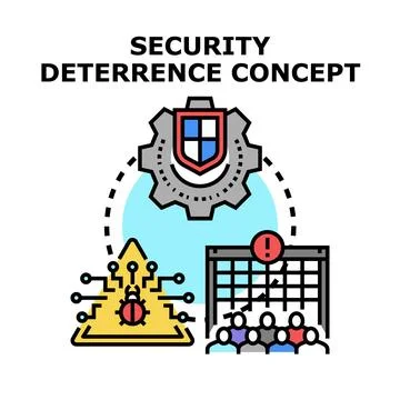 Security deterrence concept protecting system and public Illustrazione stock