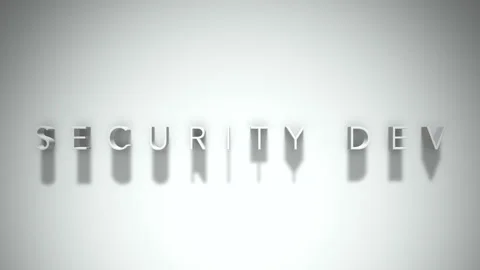 Security dev 3D title animation white text on a white background Stock Footage 299823529