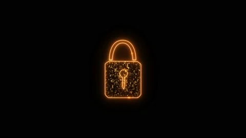 Security digital lock red social media icon paticle explosive gold currency Stock Footage 141895933