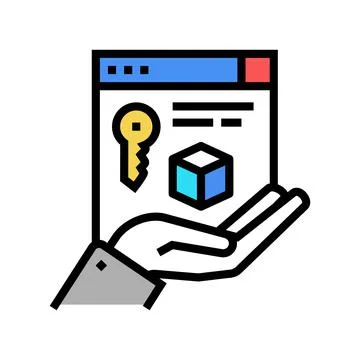 Security digital processing color icon vector illustration イラスト素材