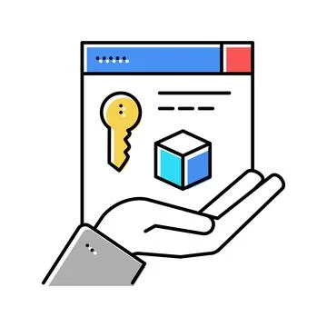Security digital processing color icon vector illustration イラスト素材