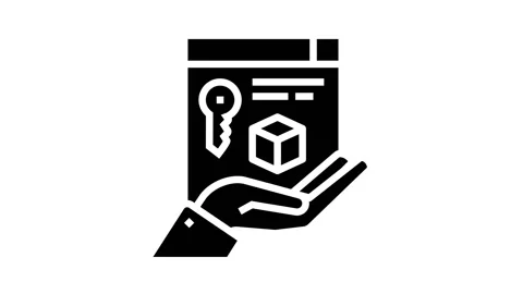 Security digital processing glyph icon animation Stock Footage 164285971