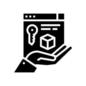 Security digital processing glyph icon vector illustration Stock Illustration