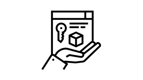Security digital processing line icon animation Stock Footage 164278195