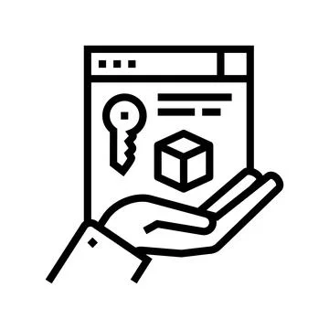 Security digital processing line icon vector illustration Stock Illustration