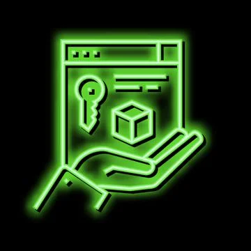 Security digital processing neon glow icon illustration 스톡 일러스트