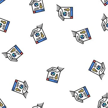 Security digital processing vector seamless pattern Stock Illustration