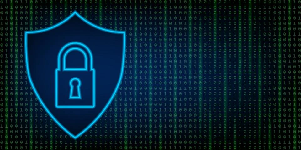 Security digital technology abstract background with shield and lock symbol,  Stock Illustration