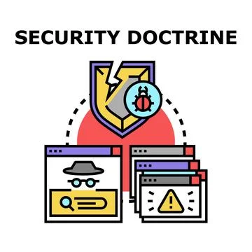 Security doctrine protecting online data from cyber threats Stock Illustration