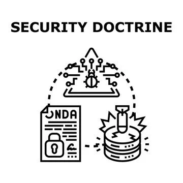 Security doctrine protecting sensitive data from cyber threats Stockillustratie