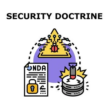 Security doctrine protecting sensitive data from cyber threats イラスト素材