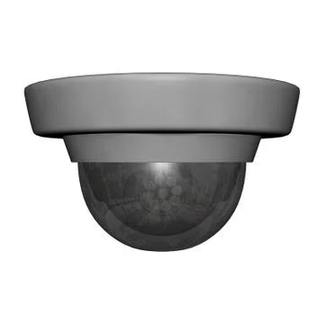 Security Dome Camera on White Stock Illustration