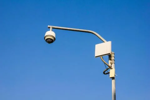 Security dome shaped cctv cameras Stock Photos