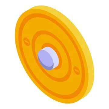 Security door bell icon isometric vector. Peal beep Illustrazione stock