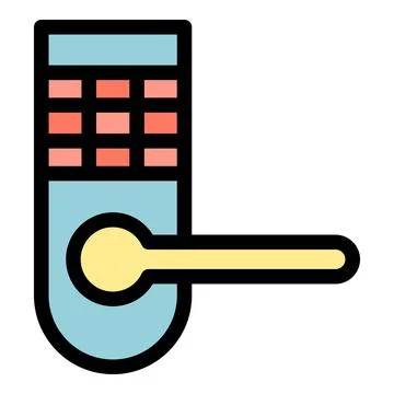 Security door handle icon color outline vector Illustration