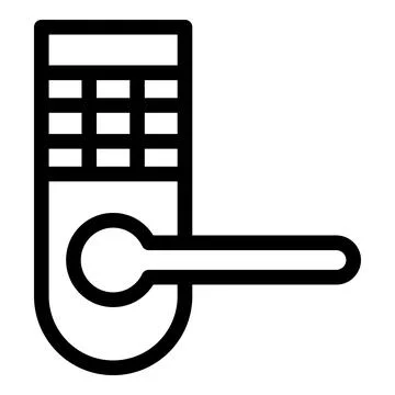 Security door handle icon, outline style Illustration