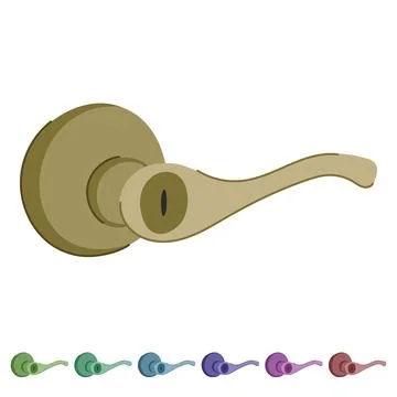 Security door handle vector cartoon graphic Illustration