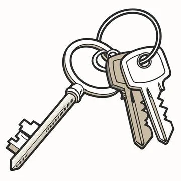 Security Door Keys Set Vector Illustration Stock Illustration