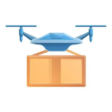 Security drone delivery icon, cartoon style Stock Illustration