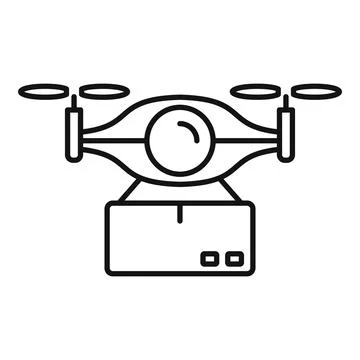 Security drone delivery icon, outline style Stock Illustration