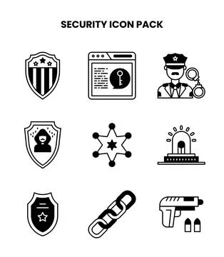 Security DuoTone Bundle Icons Pack Stock Illustration