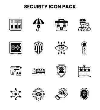 Security DuoTone Design Icons Pack 스톡 일러스트