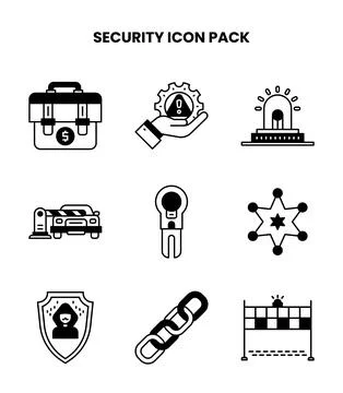 Security DuoTone Graphics Icons Pack 스톡 일러스트