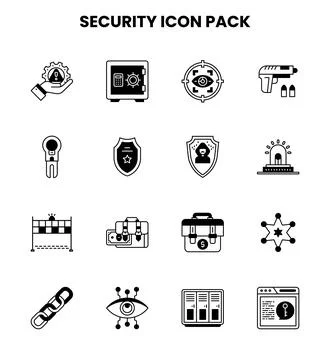 Security DuoTone Graphics Icons Pack Stock Illustration