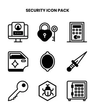 Security DuoTone Scalable Icons Pack Ilustración de archivo