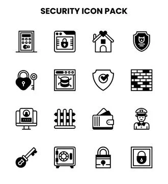Security DuoTone Set Icons Pack Stockillustratie