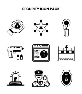 Security DuoTone Vector Icons Pack Stock Illustration