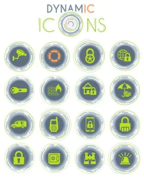 Security dynamic icons Stock Illustration