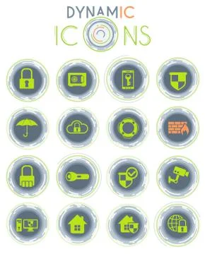 Security dynamic icons Stockillustratie