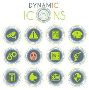 Security dynamic icons Stock Illustration