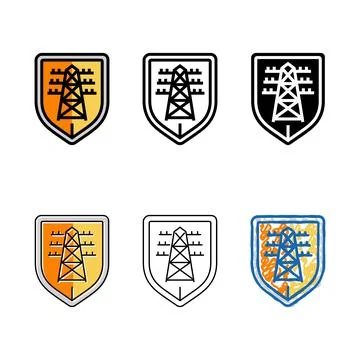 Security electric grid simplified color icon vector Stock Illustration