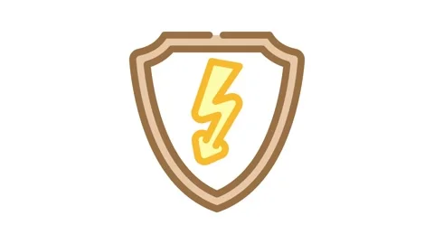 Security electricity color icon animation Stock Footage 327267694
