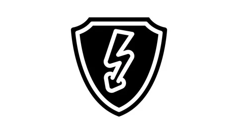 Security electricity glyph icon animation Stock Footage 326743660