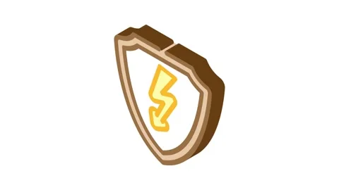 Security electricity isometric icon animation Stock Footage 327290797