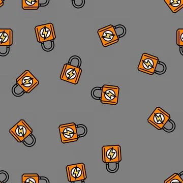 Security electricity vector seamless pattern 스톡 일러스트
